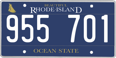 RI license plate 955701
