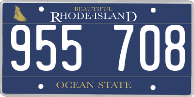 RI license plate 955708