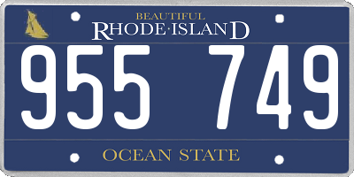 RI license plate 955749
