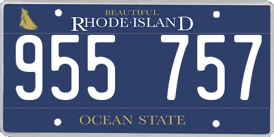 RI license plate 955757