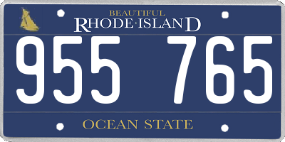 RI license plate 955765