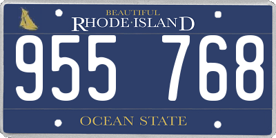 RI license plate 955768