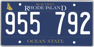 RI license plate 955792