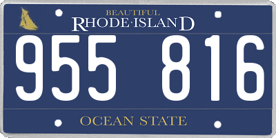 RI license plate 955816