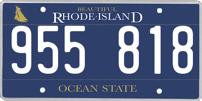 RI license plate 955818