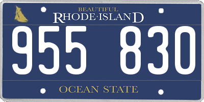 RI license plate 955830