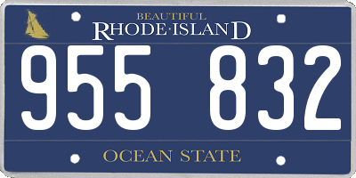 RI license plate 955832