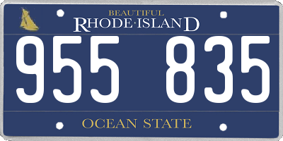 RI license plate 955835