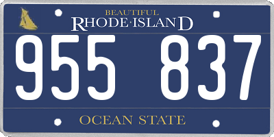 RI license plate 955837