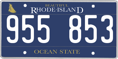 RI license plate 955853