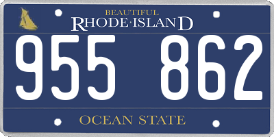 RI license plate 955862