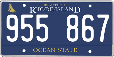 RI license plate 955867