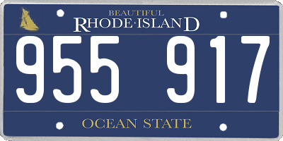 RI license plate 955917