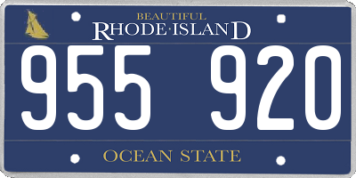 RI license plate 955920
