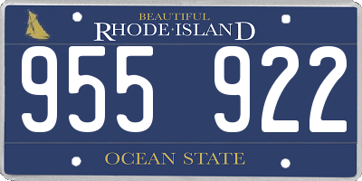 RI license plate 955922