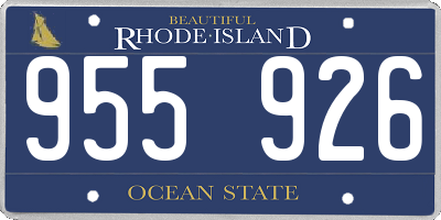 RI license plate 955926
