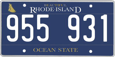 RI license plate 955931