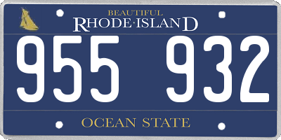 RI license plate 955932