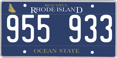 RI license plate 955933