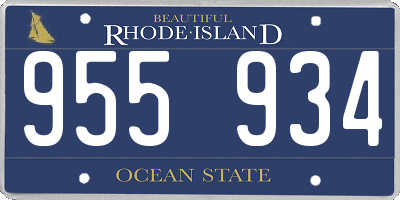 RI license plate 955934
