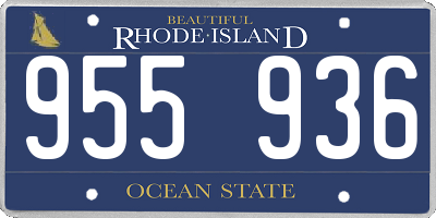 RI license plate 955936