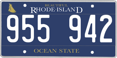 RI license plate 955942
