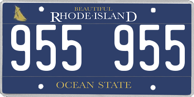 RI license plate 955955