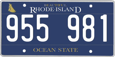 RI license plate 955981