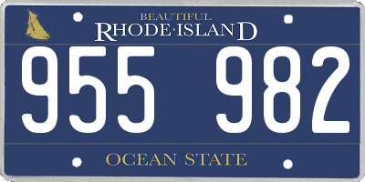 RI license plate 955982