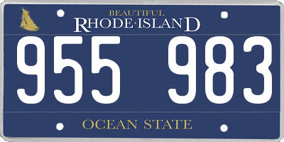 RI license plate 955983
