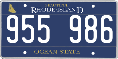 RI license plate 955986