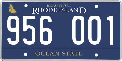 RI license plate 956001