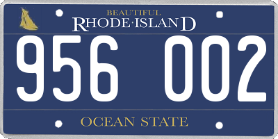 RI license plate 956002
