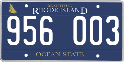 RI license plate 956003