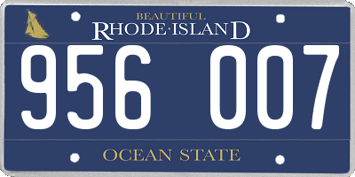 RI license plate 956007