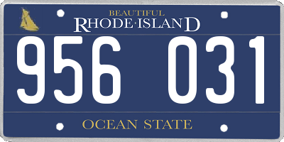 RI license plate 956031
