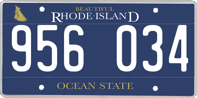 RI license plate 956034