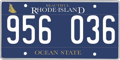 RI license plate 956036