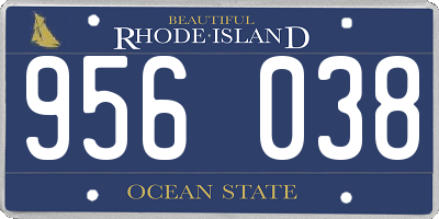 RI license plate 956038