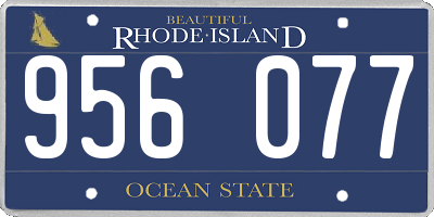 RI license plate 956077