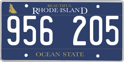 RI license plate 956205