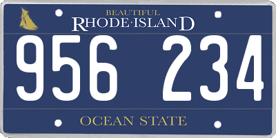 RI license plate 956234