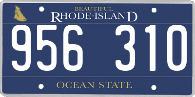 RI license plate 956310