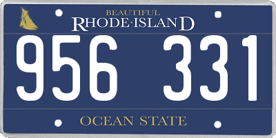 RI license plate 956331