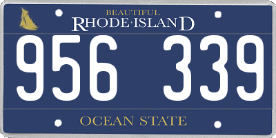 RI license plate 956339