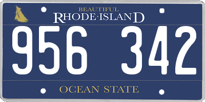 RI license plate 956342