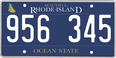 RI license plate 956345