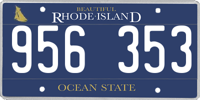 RI license plate 956353
