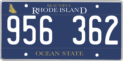 RI license plate 956362