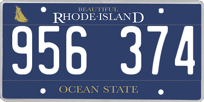 RI license plate 956374